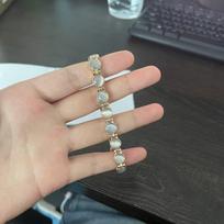 Colorful Stone Bracelet Magenetic Health Energy Germanium Magnetic Bracelet Hologram Chain Link Bracelets for Men Women gray