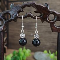 Natural Waterdrop Blue/Green/black Stone Dangle Earrings for Women Retro Designed  Silver Needle Female Daily Wear juoda