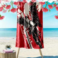 Rammstein Print Beach Towel, Large Soft Quick Dry Towel for Beach Camping Swimming 70cmx140cm(27x55inch) black