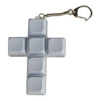 Keyboard Fidget Toy Stress Anxiety Relief 6 Keys Keyboard Clicker Keychain Portable Travel Decompression Button Sensory Toy mėlyna