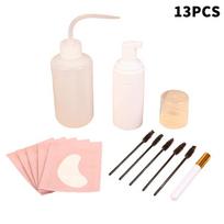 1/13Pcs Eyelash Extension Cleaning Kit Lash Shampoo Brush Soap Foam Washing Bottle Set Eyebrow Mascara Wand Eye Pad Patches white