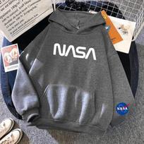 2025 Hot Sale New Fashion Trend Hoodie NASA monogram printed astronaut hoodie Casual sweatshirt High quality hot sale L gray
