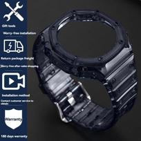 Skaidrus silikoninis laikrodžio dirželis Casio G-Shock GA2100 GA2110 GA-B2100 | Modifikuotas Glacier dėklo dizainas | Dervos pakeitimas 2100mm black