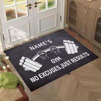 Dumbbell Fitness Equipment Door Mat Gym Enthusiasts Welcome Front Door Mat Anti-Slip Indoor Doormat Living Room Entrance Rug 50cm by 80cm