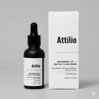 Attilio® Niacinamide 10% + Zinc PCA 1% Face Serum – Oil Control, Acne & Blemish Reduction Formula – Minimizes Pores, Regulates Sebum, Brightens Sk