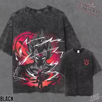 Majin Vegeta Final Atonement Pump Cover Oversized Vintage Wash Heavyweight Graphic Tee M gray