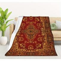 Vintage Retro Boho Rug Throw Blanket Ultra Soft Cozy Blooming Decorative Flannel Blanket All Season for Home Couch Bed Chair Travel, Printed on One Si 100X150CM brown