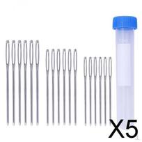 5x 18 Pieces Large-eye Blunt Stitching Stitch with Case gray