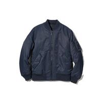 UNIQLO SS23 Solid Color Baseball Collar Long Sleeve Jacket Unisex jackets Navy-Blue 449629-69 S black
