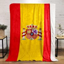Spain Flag Emblem Designed Flannel blanket for bedroom, living room, sofa, and nap 80cm x 120cm yellow