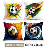Vibrant Football Cushion Covers Pillowcase Fantasy-Inspired Home Decor Sofa Cushion Cover Living Room Bed Car Decor Peach skin 30*30(CM)-1Pcs