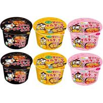 6 Meal Set SAMYANG Pultak Stir-fried Noodles BIG Cup (Original Cheese Carbonara) - 3 Types 2 Each