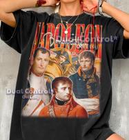 Napoleon Bonaparte 90s Vintage Retro Bootleg Shirt, French Emperor Graphic Tee, Historical Military Leader Fan Apparel #ARI S brown