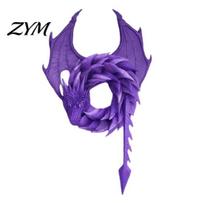 Dragon Lover Collectibles Handmade Wreath, Fantasy Gothic Door Wreath with Mesh Scale Design, Enchanting Unique Gift Appeal Dragon-Shaped Home Hanging