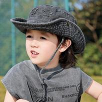 Summer Children Cowboy Bucket Hat Boys And Girls Travel Uv Visor Star Embroidery Basin Hat average size (3-10 years old) juoda