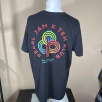 Pearl Jam X Ten Club 2021 T Shirt Adult XL Black Double Sided Fan Club Unisex T-Shirt S gray