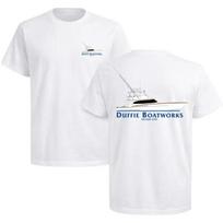 Sport Fishing Boat Shirt Offshore Fishing Boat Tee Duffie Boat Graphic Shirt XL white