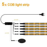 Black PCB FCOB Self-Adhesive COB LED Light Strip Walnut Embeded Acoustic Wall Panel Decor 5 head -1m - US