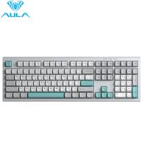 AULA S102 Wired Silent Membrane Gaming Keyboard 108 Keys Full Size with Number Pad Creamy Silicone Structure RGB Backlit pilka