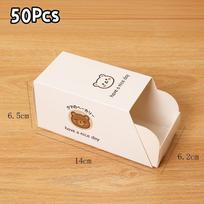 50Pcs Grease Resistant Sandwich Wrapping Boxes Disposable Thick Toast Bread Packaging Case for Bakery Breakfast Use A1