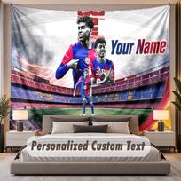 Custom Name Text Tapestry Lamine Yamal Personalized Polyester Wall Tapestry For Bedroom And Room 180cmx230cm
