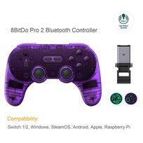 8BitDo Pro 2 Bluetooth Controller Hall Effect Joystick Gamepad for Apple Nintendo Switch 2 PC MacOS Android Steam Deck