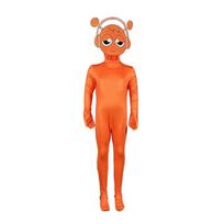 Halloween children's jumpsuit costume rhythm box cosplay Play as a tight-fitting rainbow costume 160 orange