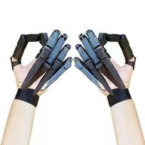 Scarry Fake Fingers 3D Articulated Finger Halloween Extensions Flexible Finger  Gifts Black(1 pair) gray