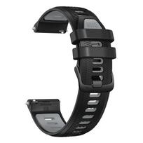 Silicone Watch Strap for Garmin Forerunner 265, 255 Music, 965, 745 juoda/pilka spalva