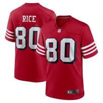 San Francisco 49ers 80 Rice Mens Football Jersey Men 2nd Gen Retro Red In Stock