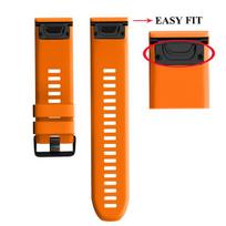 22 26mm Garmin QuickFit Strap for Fenix 7X 7 Watch Band Silicone Quick Release Wristband for Garmin Fenix 6X Pro 6 5X 5 5S Plus 20mm Fenix 5s 6s 7s oranžinė