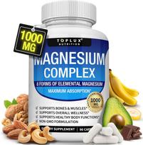 Toplux Magnesium Complex — 1000mg, 8 Forms: Glycinate, Malate, Citrate, Taurate, Oxide, Carbonate, Aspartate, Orotate, 90 Capsules 90 Capsules