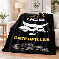 JCB Flannel Throw Blanket Soft Warm Cozy For Sofa Bed Indoor Home Bedroom Use 80cmx120cm
