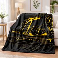JCB Flannel Throw Blanket Soft Warm Cozy For Sofa Bed Indoor Home Bedroom Use 80cmx120cm black