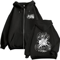 Anime Jojo Bizarre Adventure Guīdo Mista Zipper Hoodies Men's Women Zip Up Hooded Sweatshirts Fashion Jackets Coats Streetwear XL juoda
