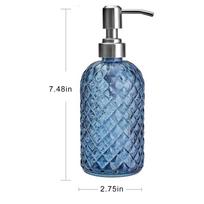 Glass Pump Dispenser for Hand Soap And Body Wash, 350ml mėlyna