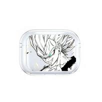 Vegeta AirPods Pro Earphone Case: Transparent Cartoon Cover for 3/2/4 Gen AirPods Pro 3rd Gen with Earhook white