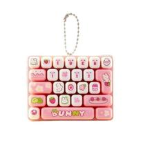 26 Key Mini Keyboard Pendant Cute Design Keyboard Keychain  Accessories Gift rožinė