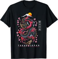 Japanese Aesthetic Dragon Tokyo Japan Manga Anime Asian 80’s T-Shirt XL
