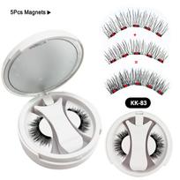 5 Magnets Glue Free Magnetic Lashes 3D Fluffy Faux Mink False Eyelashes With Mirror Case & Applicator