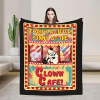 Horror Terrifier Cafe Clown Art Blanket Velvet All Season  Portable Ultra-Soft Throw Blanket for Home Car Bedspreads 70x100cm