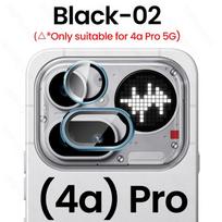 NothingPhone(4a)Pro Aluminum Alloy Ring Camera Protector for Nothing Phone (4a) Pro 5G 9H Glass Lens Cap on NothingPhone (4a)Pro 4 Black-02 for Phone a4 Pro