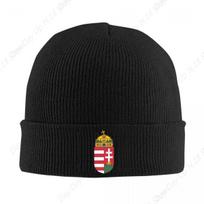 Custom Hungary Coat Of Arms Skullies Beanies Caps Unisex Winter Warm Knitted Hat Women Adult Hungarian Patriotic Bonnet Hats One Size black