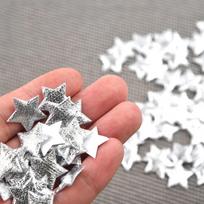 100Pcs Gold/Silver Stars for Christmas Party Decor Foam Fabric Stars DIY Scrapbook Cards Ornaments Embellishments Accessory 20x20mm