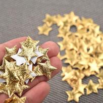 100Pcs Gold/Silver Stars for Christmas Party Decor Foam Fabric Stars DIY Scrapbook Cards Ornaments Embellishments Accessory 20x20mm