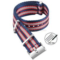 20mm High Density Nylon Watch Strap for Omega Seamaster 007 Replacement Band Soft Straps Universal Sports Men Women Watch Bands 3 Blue Red-Solid-20mm gray