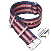 20mm High Density Nylon Watch Strap for Omega Seamaster 007 Replacement Band Soft Straps Universal Sports Men Women Watch Bands 3 Blue Red-20mm gray