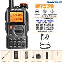 Baofeng UV-K6 Air Band Walkie Talkie Wireless Copy Frequency Multi Band Type-C Portable UHF VHF Long Rang UV5R Two Way Ham Radio