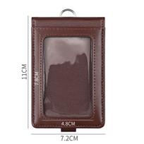 Leather ID Tag Badge Holder Buckle Flip Chest Card Bag Employee Pass Work Card Case  Student Coffee