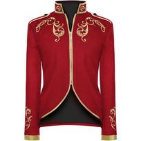 Men's Halloween Court Prince Gold Embroidered Costume Jacket XXXL red